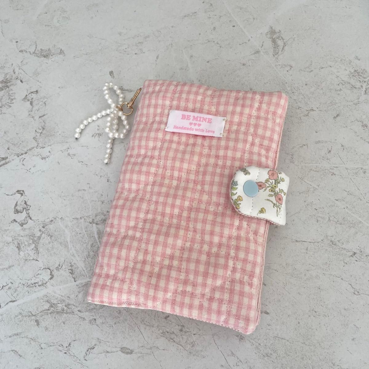 A6バインダーカバー& バインダーセット ハート キルティング ギンガム