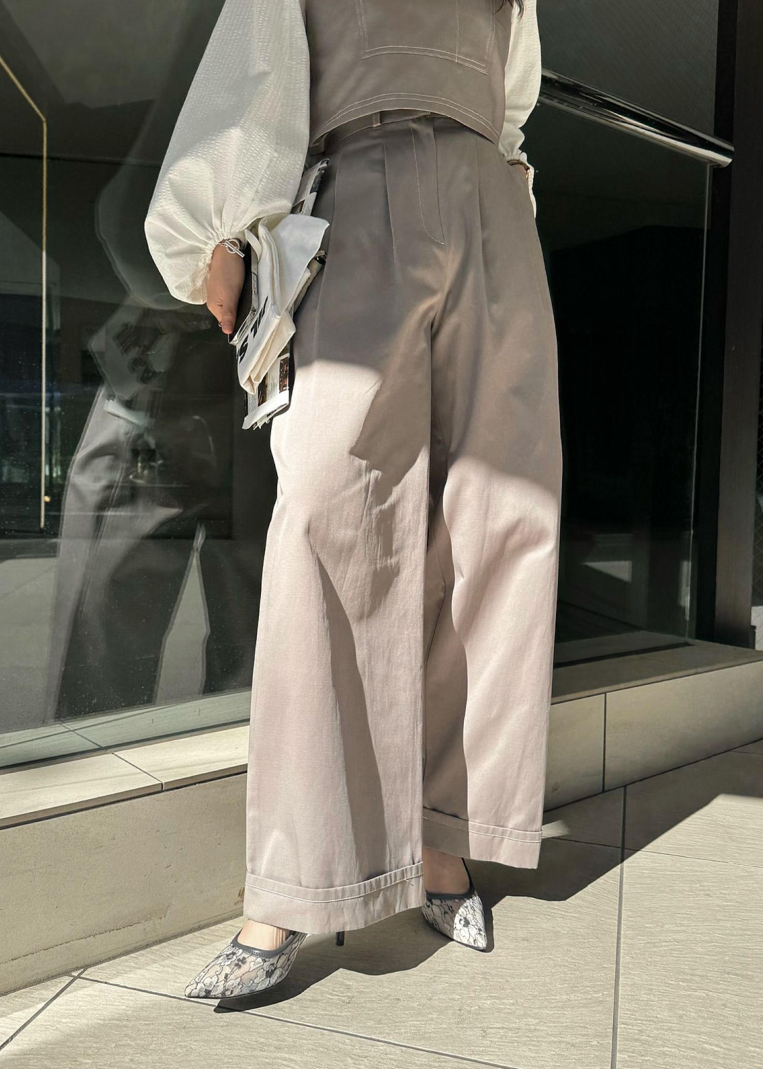 WILLFULLY - 2piece roll up suspenders all-in-one (Caffe mocha) / 2