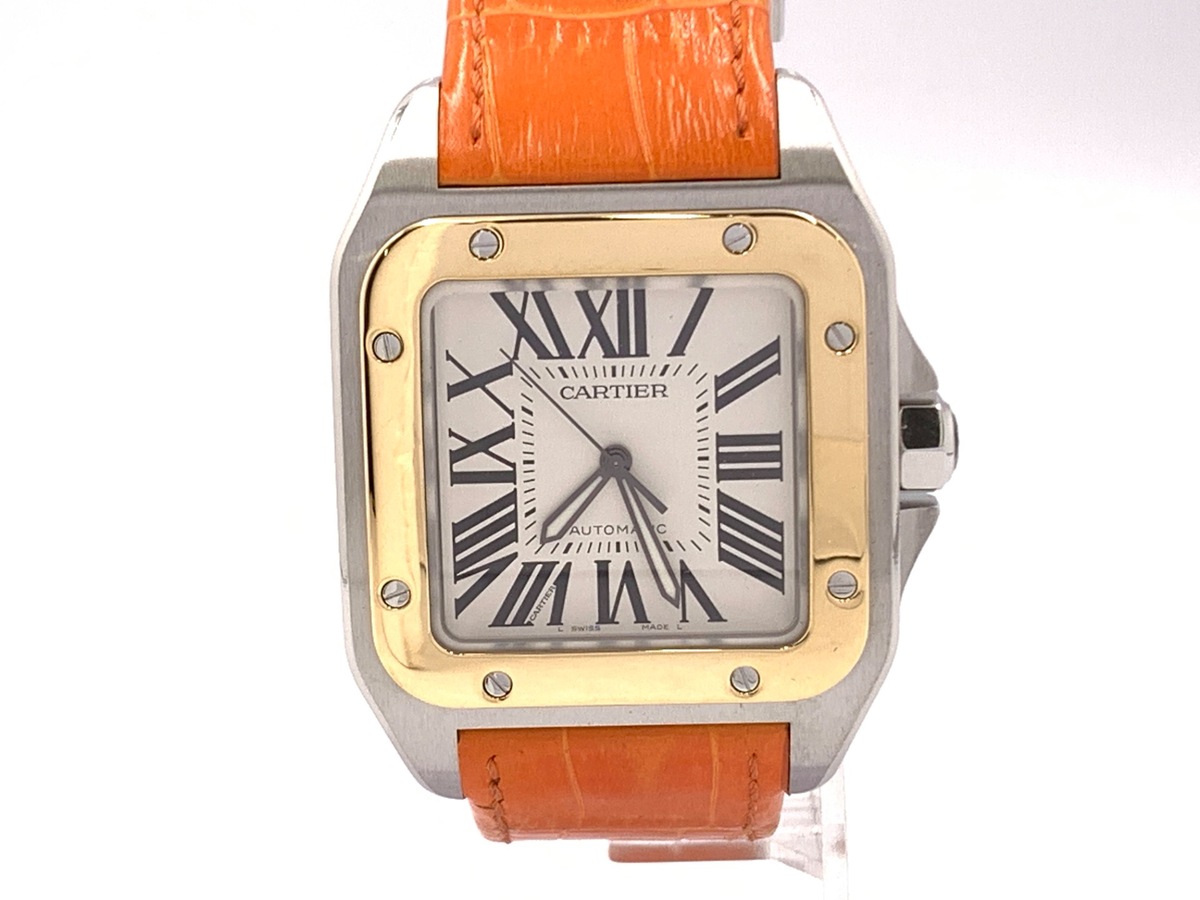 中古：B(並品)】カルティエ サントス100 LM シルバー W20072X7