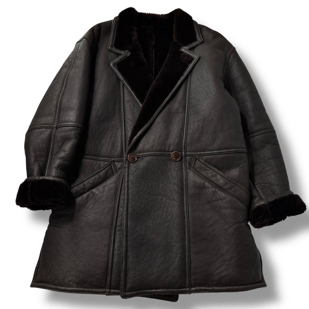 極美品】ＭＯＲＩＨＡＮＡＥ　モリハナエ　ムートンコート　ジャケット　革　ダブル V2 ムートンジャケット ムートンコート V2／8227レザームートンコート