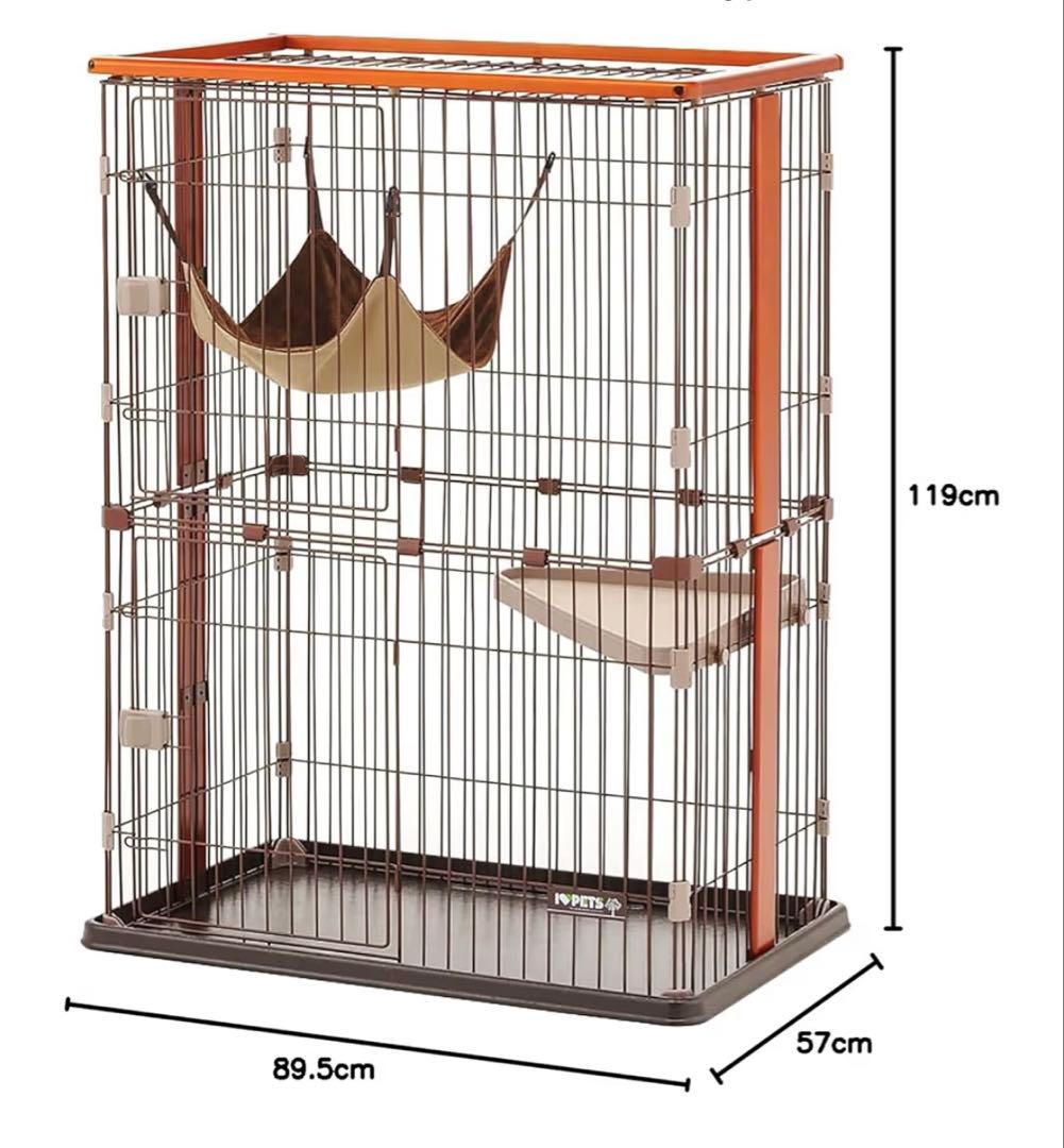 2段 キャットケージ 楽天市場】《便利な2面扉付》 ゆったりワイド 2段 キャットケージ