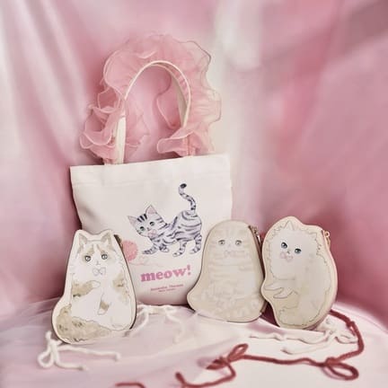 キャッツコレクション ダイカットポーチ(ペルシャ)(FREE オフホワイト